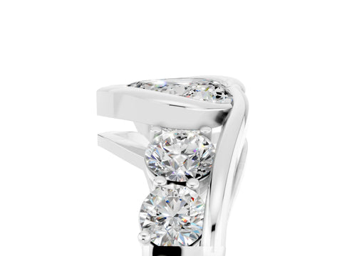 White gold Bezel Set Heart Cut Diamond Split Shank Ring_5