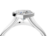 White gold Bezel Set Heart Cut Solitaire Ring with Tapered Band 4