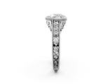 White gold Bezel Set Heart Diamond Milgrain Pave Engagement Ring_41