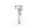 White gold Bezel Set Heart Diamond Split Shank Ring_5