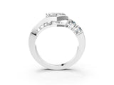 White gold Bezel Set Heart Diamond Split Shank Ring_6