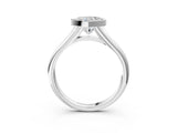 White gold Bezel Set Heart Solitaire Diamond Ring with Smooth Band 4