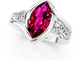 White gold Bezel Set Marquise Cut Diamond Split Shank Ring_1