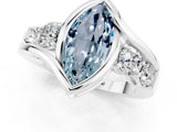 White gold Bezel Set Marquise Cut Diamond Split Shank Ring_1