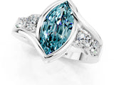 White gold Bezel Set Marquise Cut Diamond Split Shank Ring_1
