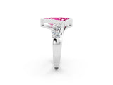 White gold Bezel Set Marquise Cut Diamond Split Shank Ring_2