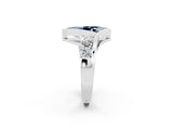 White gold Bezel Set Marquise Cut Diamond Split Shank Ring_2