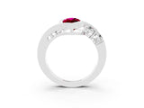 White gold Bezel Set Marquise Cut Diamond Split Shank Ring_3