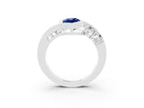 White gold Bezel Set Marquise Cut Diamond Split Shank Ring_3