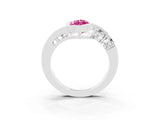White gold Bezel Set Marquise Cut Diamond Split Shank Ring_3