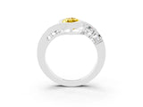 White gold Bezel Set Marquise Cut Diamond Split Shank Ring_3