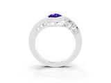 White gold Bezel Set Marquise Cut Diamond Split Shank Ring_3