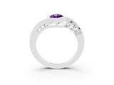 White gold Bezel Set Marquise Cut Diamond Split Shank Ring_3
