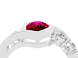 White gold Bezel Set Marquise Cut Diamond Split Shank Ring_4