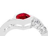 White gold Bezel Set Marquise Cut Diamond Split Shank Ring_4