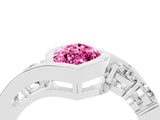 White gold Bezel Set Marquise Cut Diamond Split Shank Ring_4