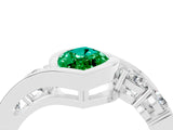 White gold Bezel Set Marquise Cut Diamond Split Shank Ring_4