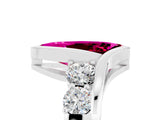 White gold Bezel Set Marquise Cut Diamond Split Shank Ring_5