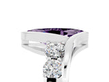 White gold Bezel Set Marquise Cut Diamond Split Shank Ring_5