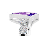 White gold Bezel Set Marquise Cut Diamond Split Shank Ring_5