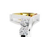 White gold Bezel Set Marquise Cut Diamond Split Shank Ring_5