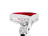 White gold Bezel Set Marquise Cut Diamond Split Shank Ring_5