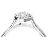 White gold Bezel Set Marquise Cut Solitaire Ring with Tapered Band 4