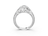 White gold Bezel Set Marquise Diamond Milgrain Pave Engagement Ring_46