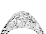 White gold Bezel Set Marquise Diamond Milgrain Pave Engagement Ring_47