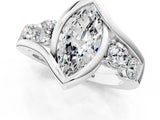 White gold Bezel Set Marquise Diamond Split Shank Ring_12
