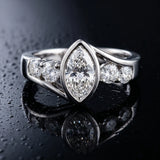 White gold Bezel Set Marquise Diamond Split Shank Ring_6