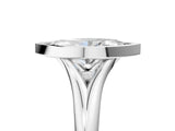 White gold Bezel Set Marquise Solitaire Diamond Ring with Smooth Band