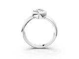 White gold Bezel Set Marquise Solitaire Ring with Wide Band 4