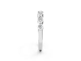 White gold Bezel Set Marquise and Round Diamond Stackable Band_23
