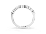 White gold Bezel Set Marquise and Round Diamond Stackable Band_24