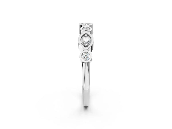 Platinum Bezel Set Mixed Shape Diamond Eternity Band