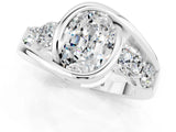 White gold Bezel Set Oval Cut Diamond Split Shank Ring_1