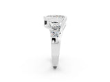 White gold Bezel Set Oval Cut Diamond Split Shank Ring_2