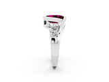 White gold Bezel Set Oval Cut Diamond Split Shank Ring_2