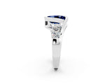 White gold Bezel Set Oval Cut Diamond Split Shank Ring_2