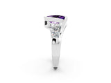 White gold Bezel Set Oval Cut Diamond Split Shank Ring_2