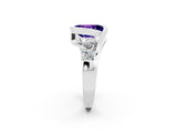 White gold Bezel Set Oval Cut Diamond Split Shank Ring_2