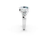 White gold Bezel Set Oval Cut Diamond Split Shank Ring_2