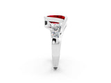 White gold Bezel Set Oval Cut Diamond Split Shank Ring_2
