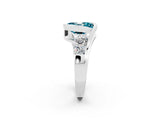 White gold Bezel Set Oval Cut Diamond Split Shank Ring_2