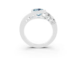White gold Bezel Set Oval Cut Diamond Split Shank Ring_3