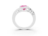 White gold Bezel Set Oval Cut Diamond Split Shank Ring_3