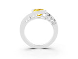 White gold Bezel Set Oval Cut Diamond Split Shank Ring_3