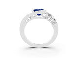 White gold Bezel Set Oval Cut Diamond Split Shank Ring_3