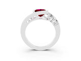 White gold Bezel Set Oval Cut Diamond Split Shank Ring_3